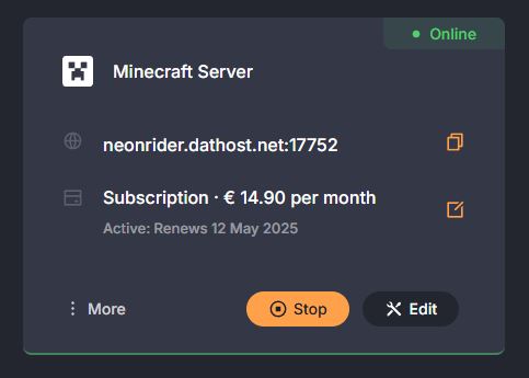 DatHost Control Panel for Minecraft Server Hosting