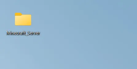 Screenshot of a desktop folder named 'Minecraft_server,' where the Minecraft server file is stored to host a server.