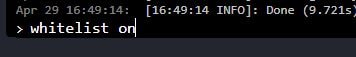 activating whitelist on on the console for minecraft server hosting